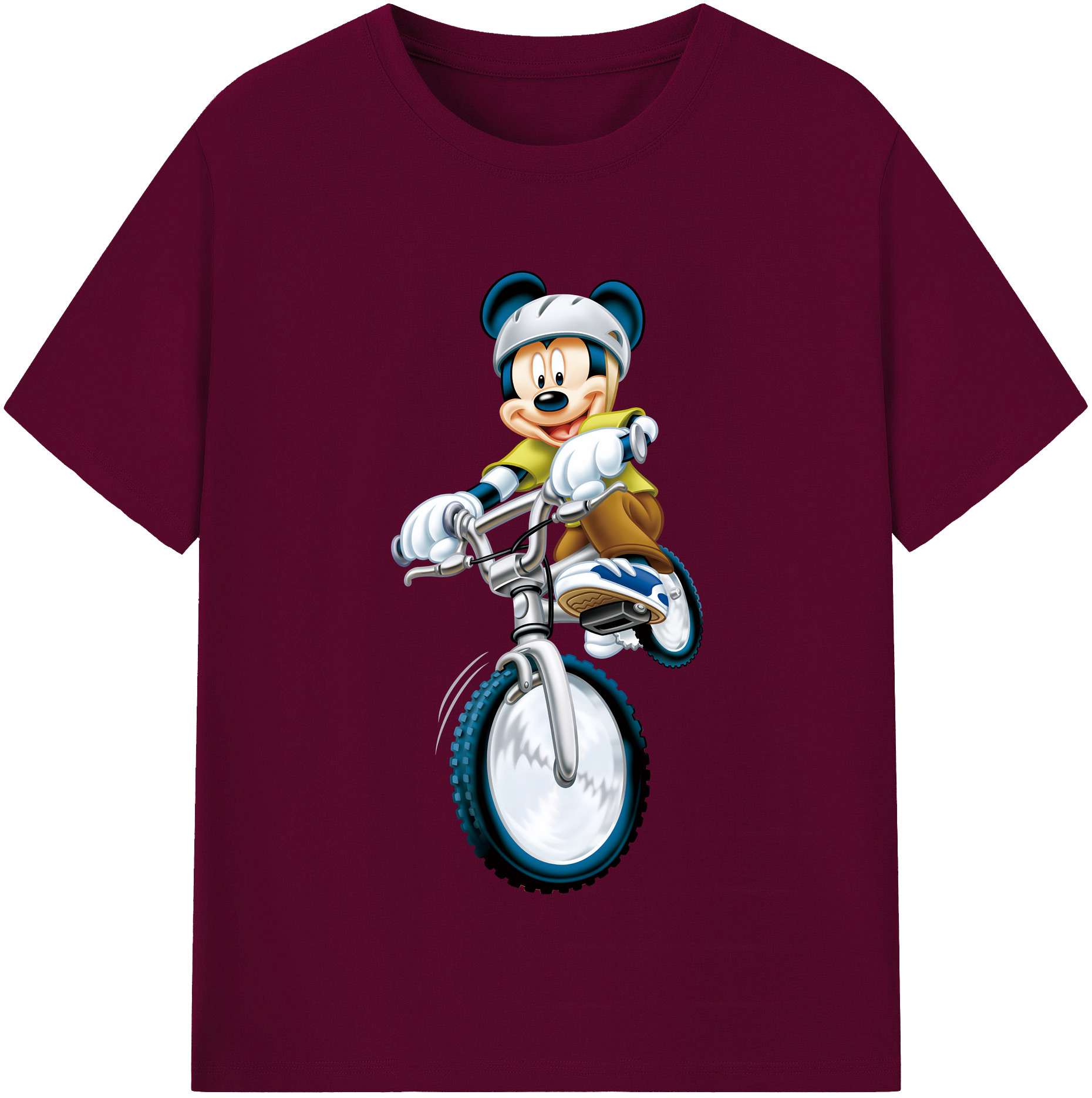 ミッキーマウス Mickey Mouse レディースカジュアルプリントTシャツ（綿100％）